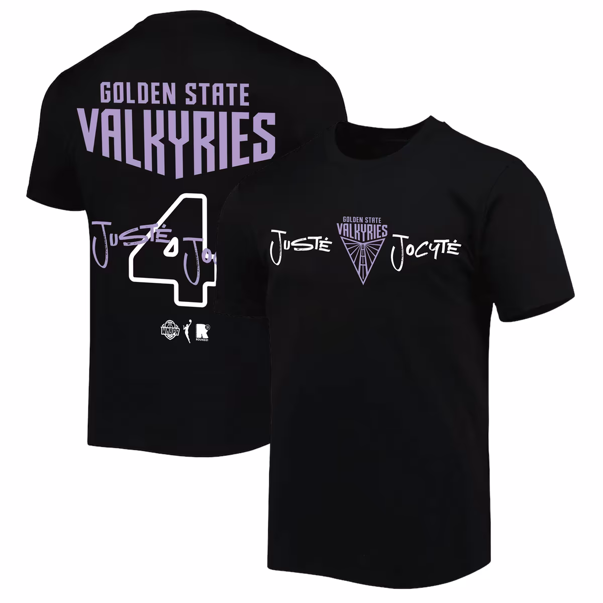 Unisex Golden State Valkyries Justė Jocytė round21 Black Name & Number T-Shirt