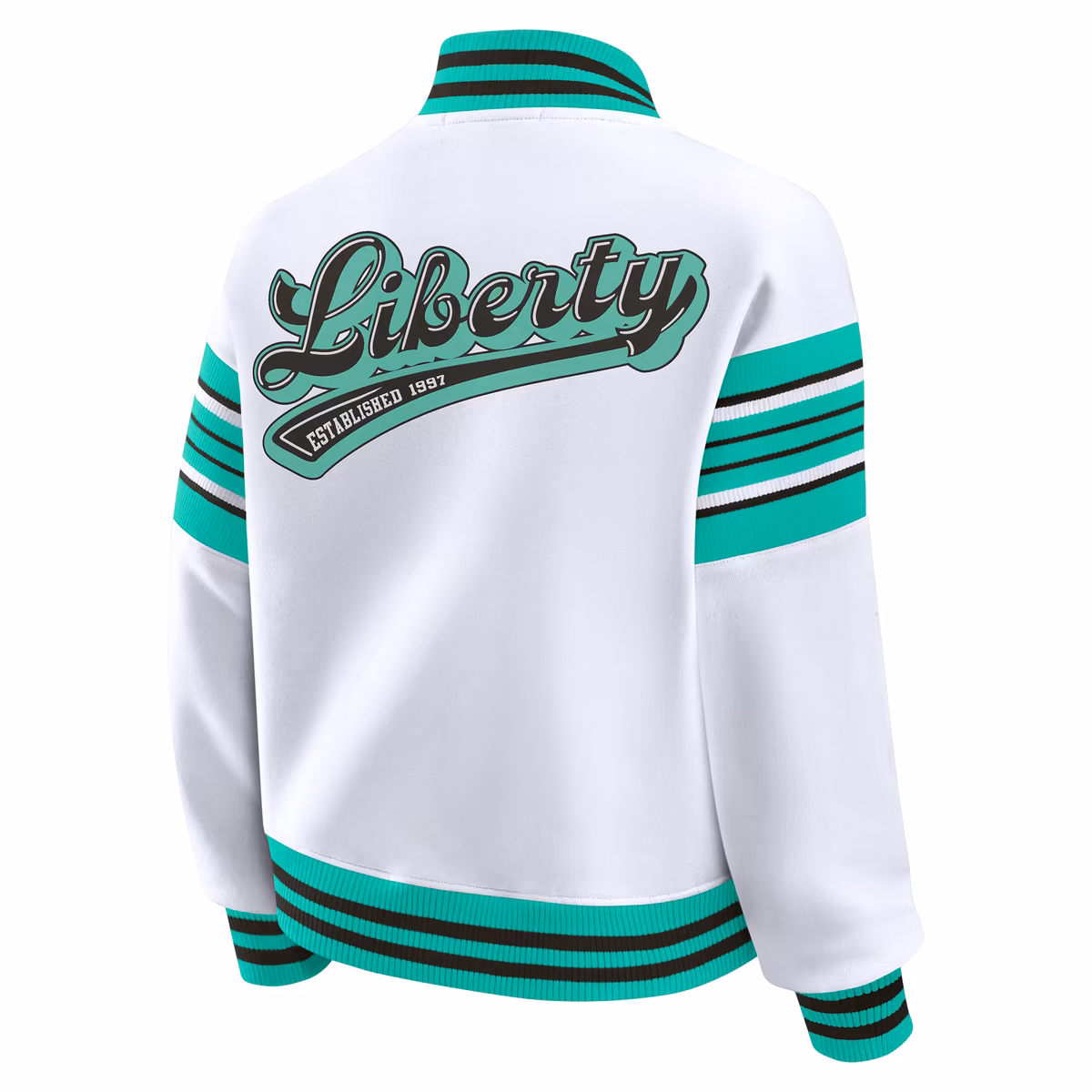 Women's WNBA WEAR by Erin Andrews White/Mint Full-Snap Fleece Sweatshirt Jacket 4 Women's WNBA WEAR by Erin Andrews White/Mint Full-Snap Fleece Sweatshirt Jacket