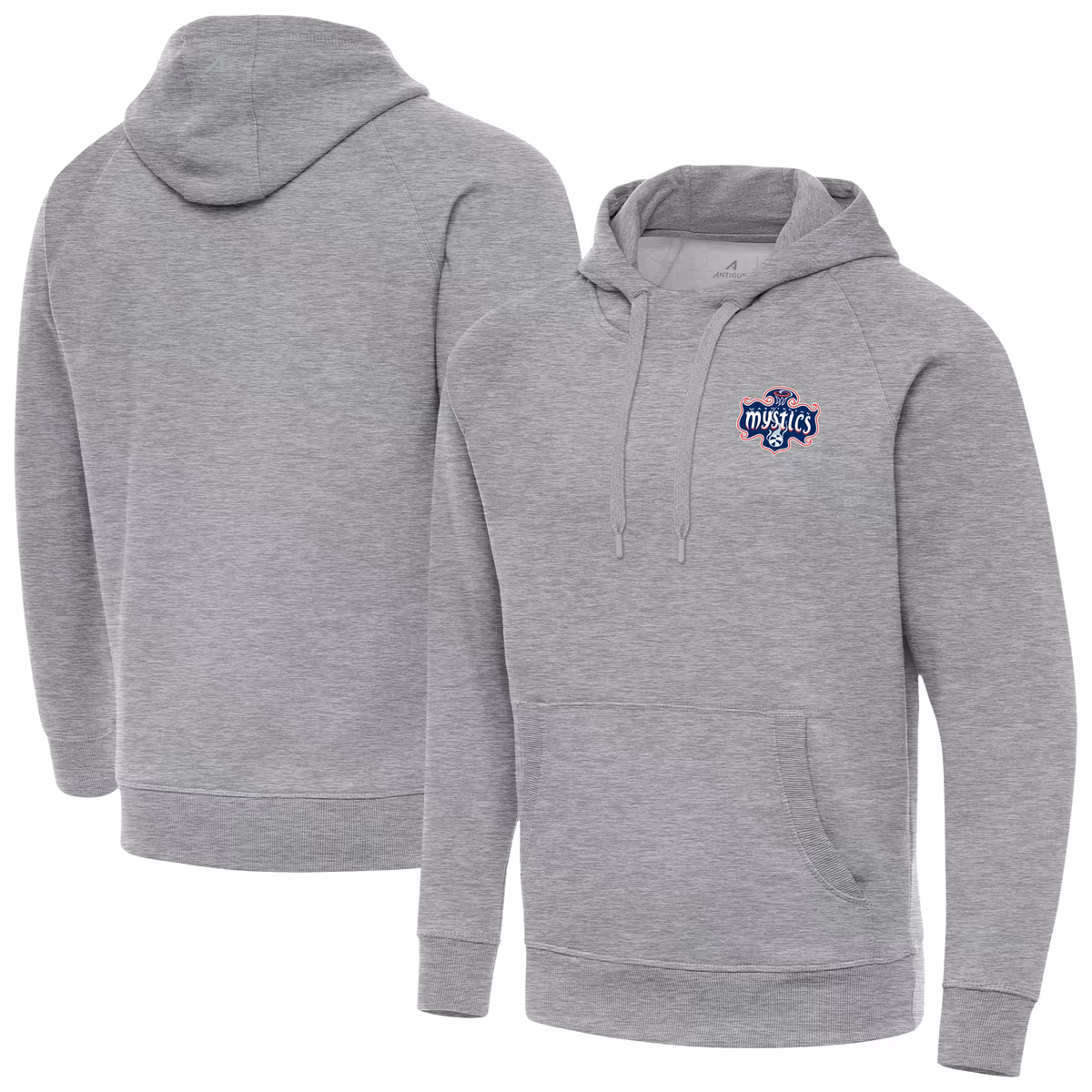 Men's Washington Mystics Antigua Heather Gray Big & Tall Victory Raglan Pullover Hoodie