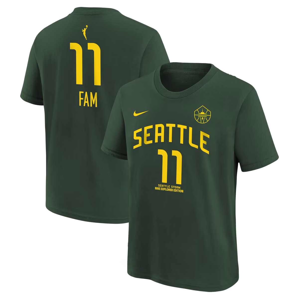 Youth Seattle Storm Awa Fam Nike Green Explorer Edition Name & Number T-Shirt 2 Youth Seattle Storm Awa Fam Nike Green Explorer Edition Name & Number T-Shirt