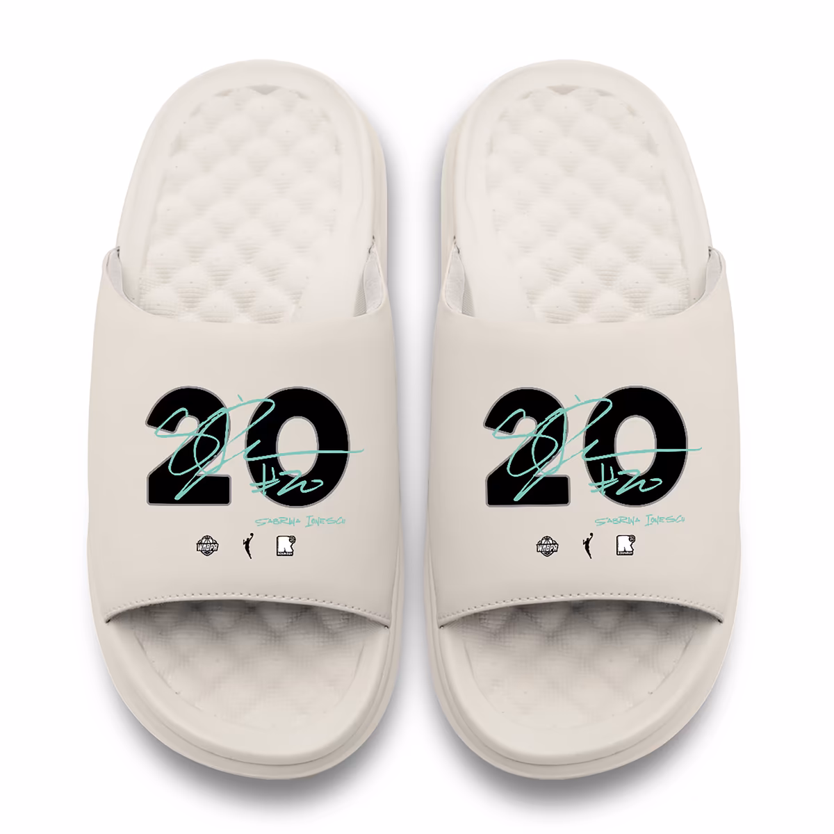 Unisex New York Liberty Sabrina Ionescu ISlide Cream Round 21 Motive Slide Sandals 8 Unisex New York Liberty Sabrina Ionescu ISlide Cream Round 21 Motive Slide Sandals