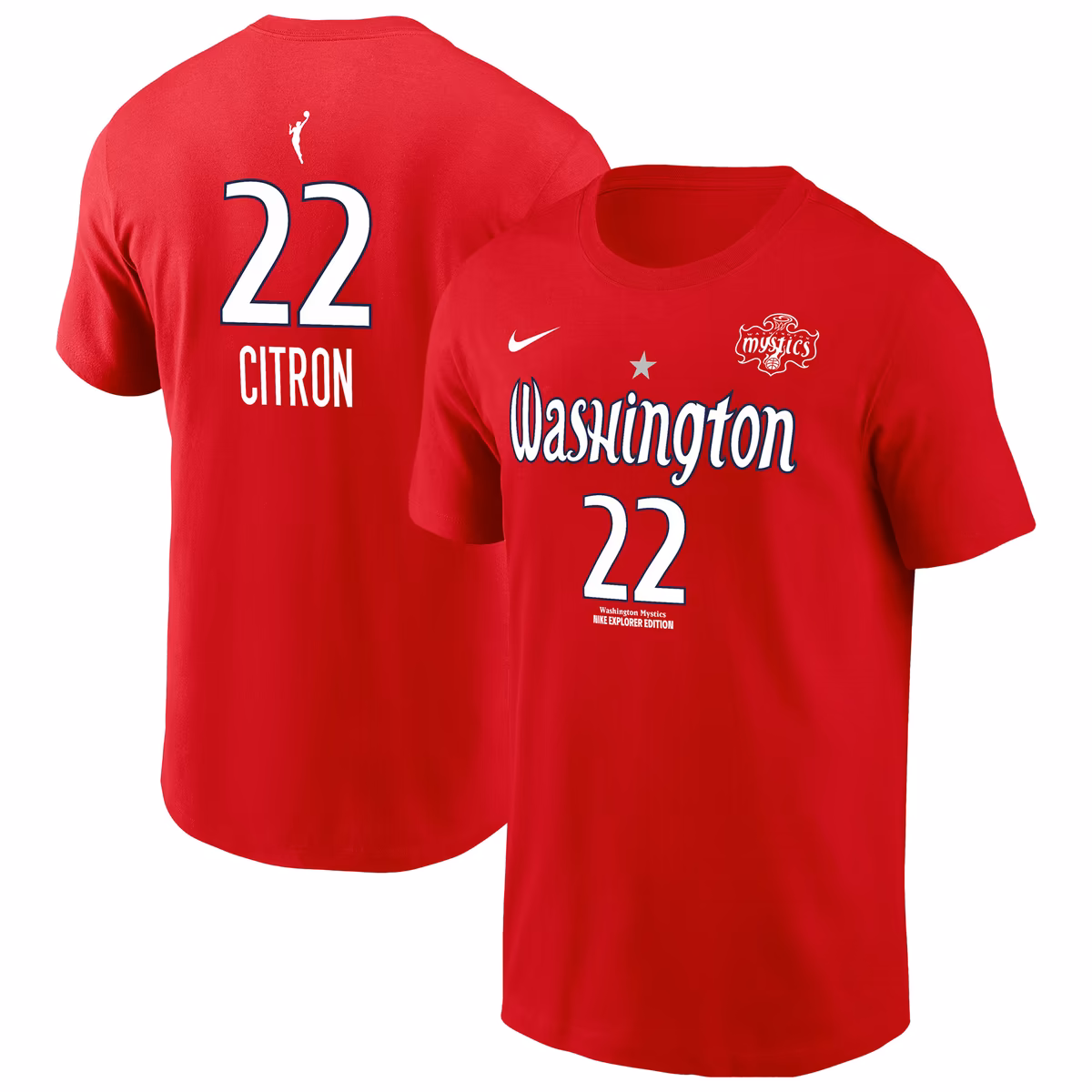 Men's Washington Mystics Sonia Citron Nike Red Explorer Edition Name & Number T-Shirt