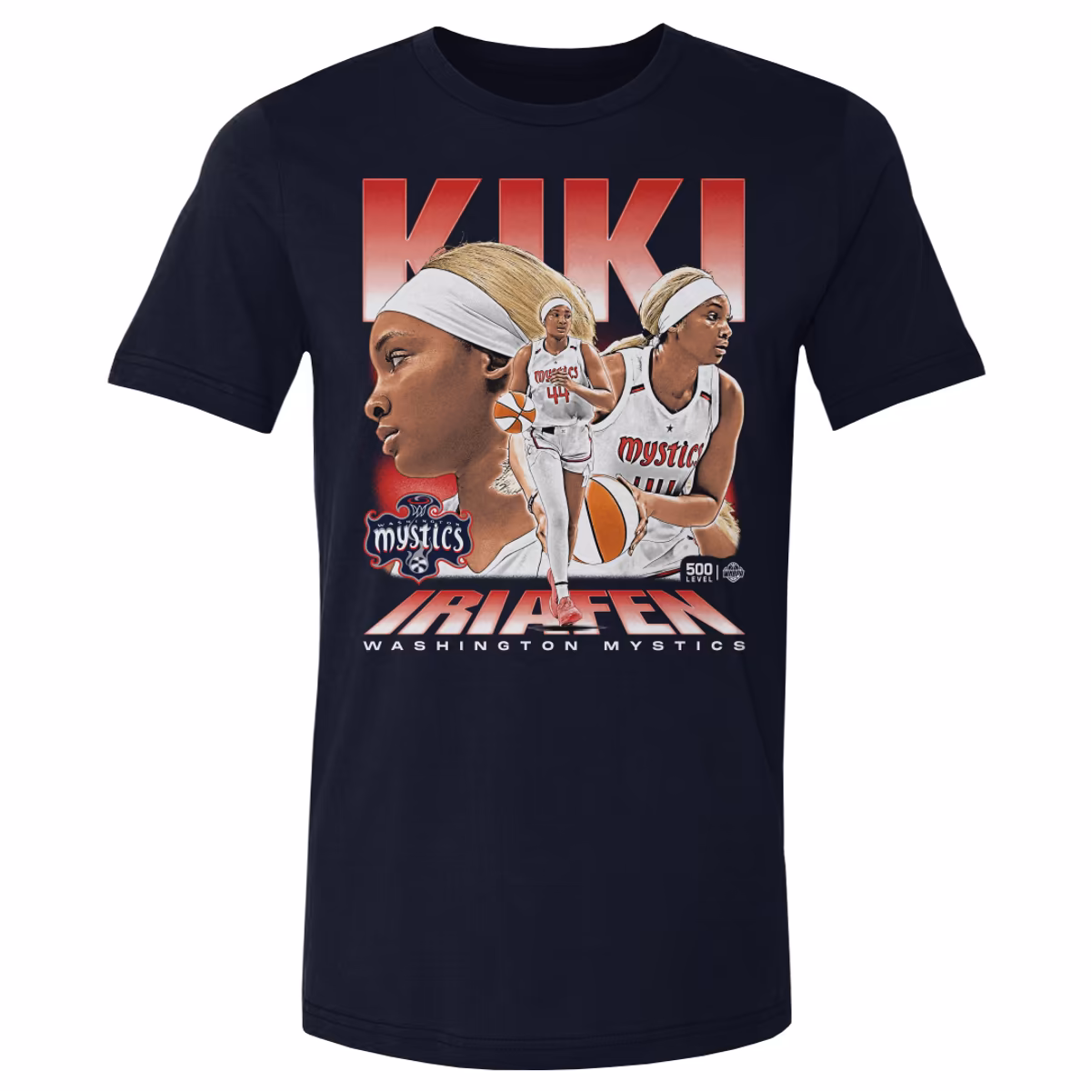 Men's Washington Mystics Kiki Iriafen 500 Level Navy Vintage T-Shirt