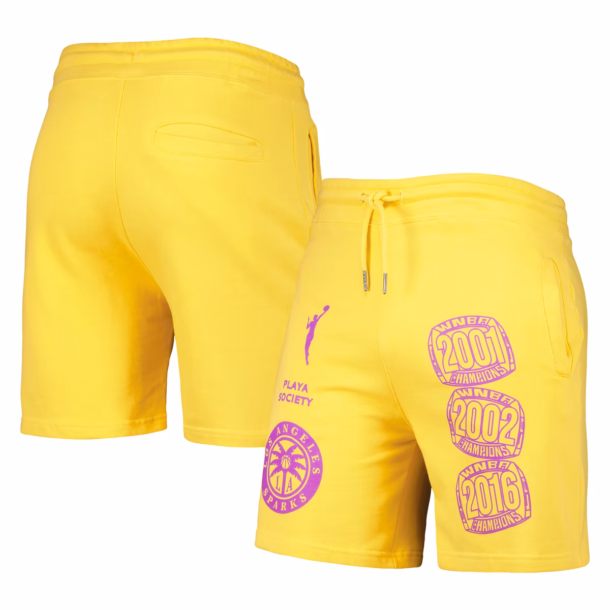 Los Angeles Sparks Playa Society Gold Legacy Logo Shorts 10 Los Angeles Sparks Playa Society Gold Legacy Logo Shorts