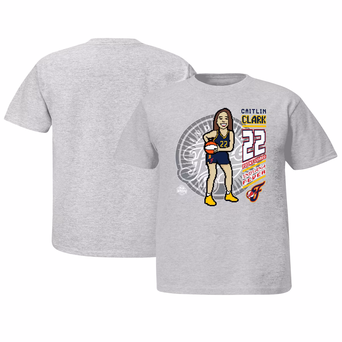 Youth Indiana Fever Caitlin Clark Stadium Essentials Heather Gray Player 8-Bit T-Shirt 3 Youth Indiana Fever Caitlin Clark Stadium Essentials Heather Gray Player 8-Bit T-Shirt