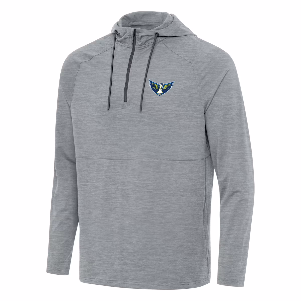 Men's Dallas Wings Antigua Heather Gray Spikes Raglan Quarter-Zip Hoodie 3 Men's Dallas Wings Antigua Heather Gray Spikes Raglan Quarter-Zip Hoodie