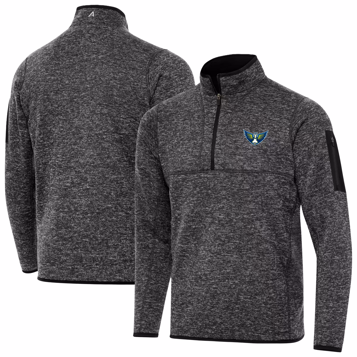 Men's Dallas Wings Antigua Heather Black Fortune Quarter-Zip Pullover Jacket 8 Men's Dallas Wings Antigua Heather Black Fortune Quarter-Zip Pullover Jacket