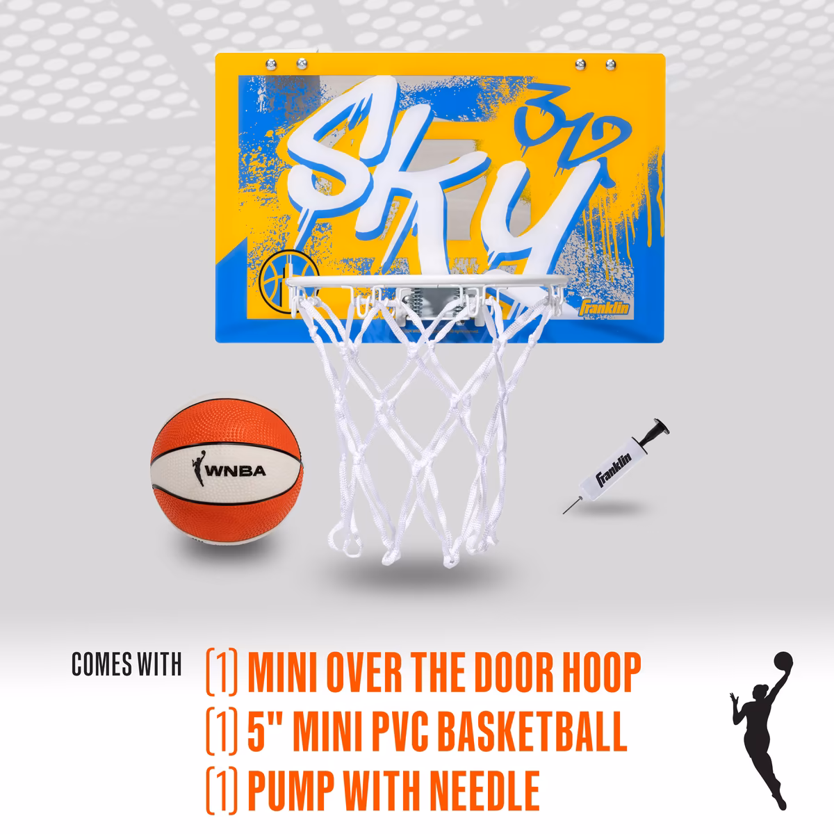 Chicago Sky Franklin Sports Over-the-Door Basketball Hoop Set 4 Chicago Sky Franklin Sports Over-the-Door Basketball Hoop Set