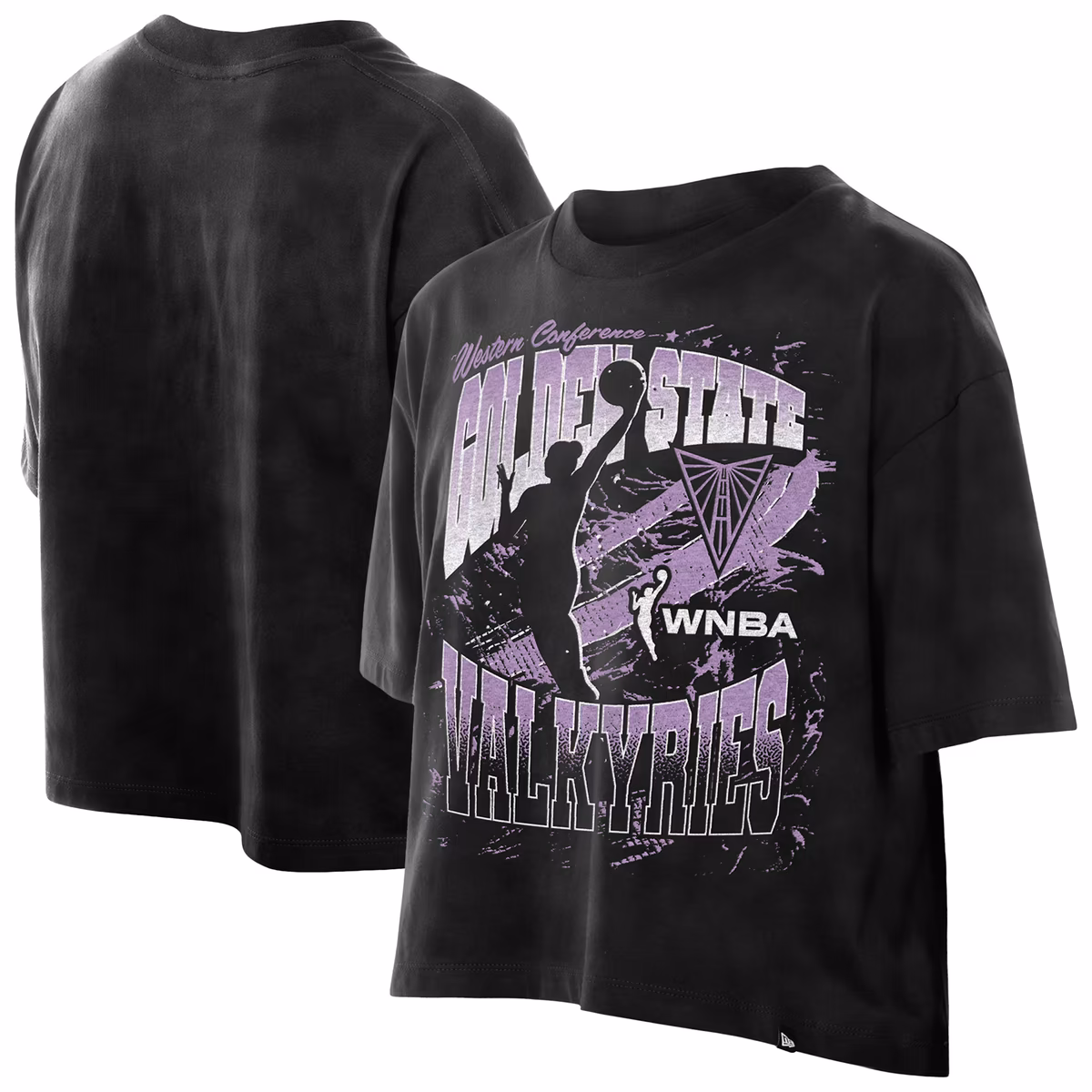 Women's Golden State Valkyries New Era Black Sport Classics Cropped Oversized Boxy T-Shirt