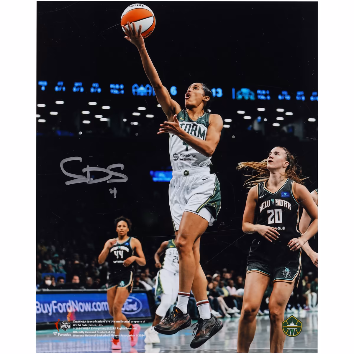 Skylar Diggins-Smith Seattle Storm Autographed Fanatics Authentic 8" x 10" Layup vs. New York Liberty Photograph 1 Skylar Diggins-Smith Seattle Storm Autographed Fanatics Authentic 8" x 10" Layup vs. New York Liberty Photograph