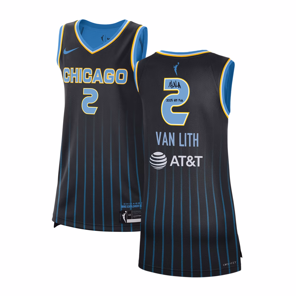 Hailey Van Lith Chicago Sky Autographed Fanatics Authentic Black Nike Explorer Swingman Jersey with "2025 #11 Pick" Inscription 28 Hailey Van Lith Chicago Sky Autographed Fanatics Authentic Black Nike Explorer Swingman Jersey with "2025 #11 Pick" Inscription