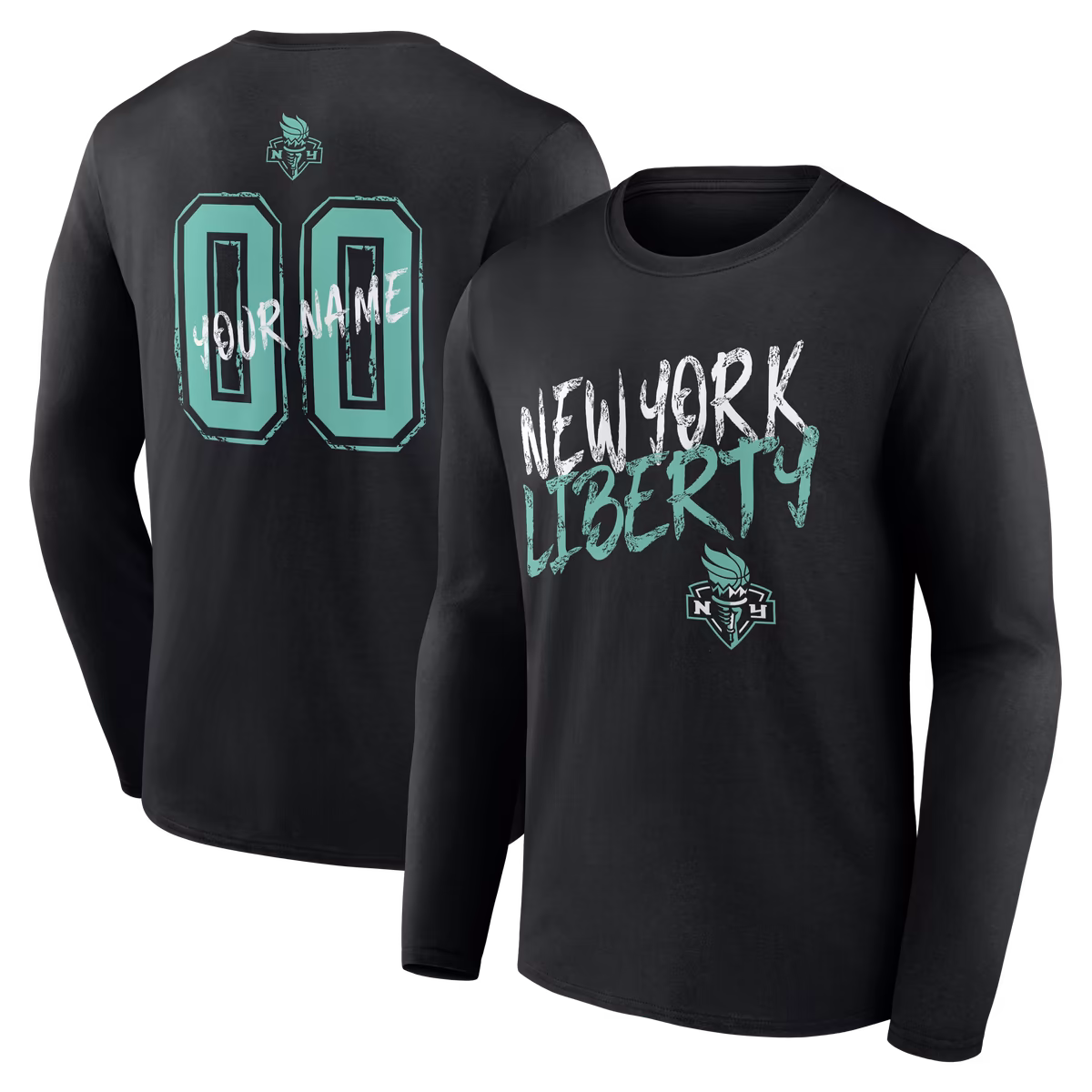 Men's New York Liberty Black Hustle Custom Long Sleeve T-Shirt