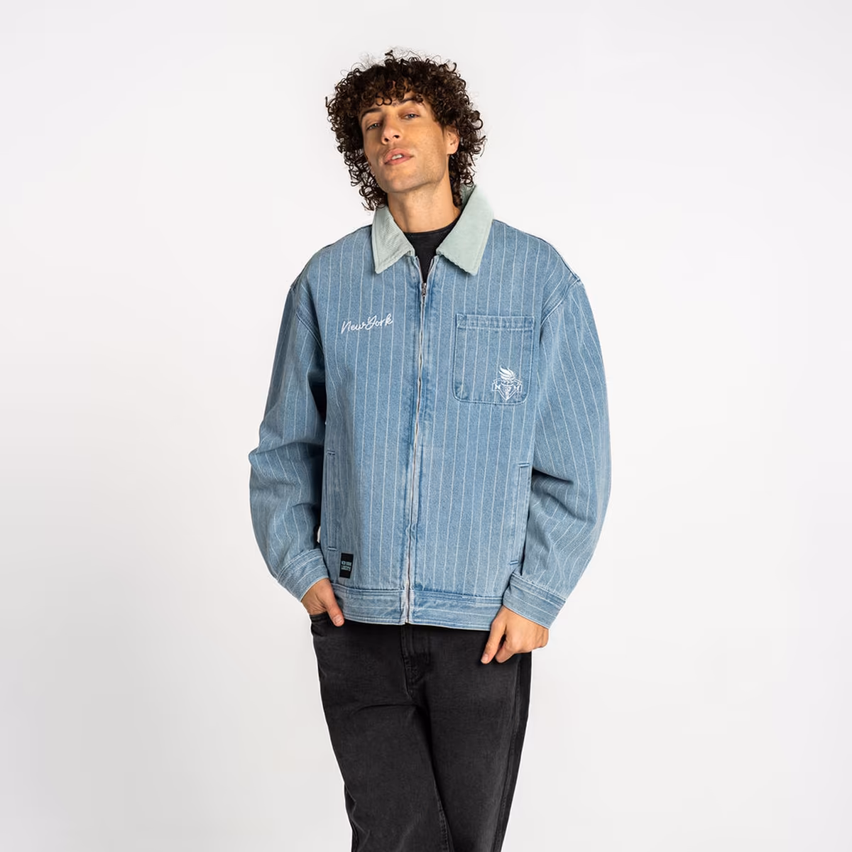 Unisex New York Liberty  The Wild Collective Denim Conductor Full-Zip Jacket