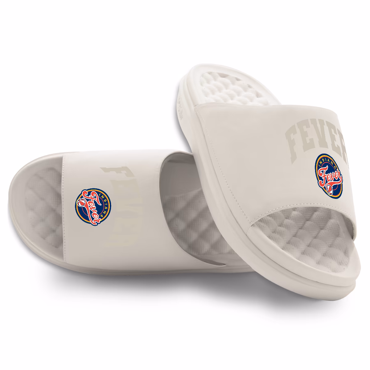 Unisex Indiana Fever ISlide Cream Tonal Pop Motive Slide Sandals 5 Unisex Indiana Fever ISlide Cream Tonal Pop Motive Slide Sandals