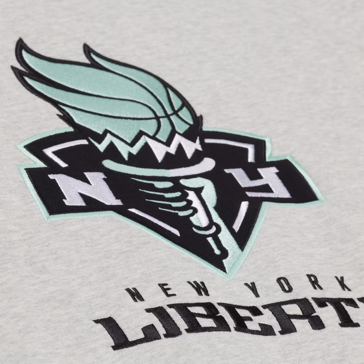 Women's New York Liberty Mitchell & Ness Gray Lightweight Fleece Crewneck Sweatshirt 4 Women's New York Liberty Mitchell & Ness Gray Lightweight Fleece Crewneck Sweatshirt