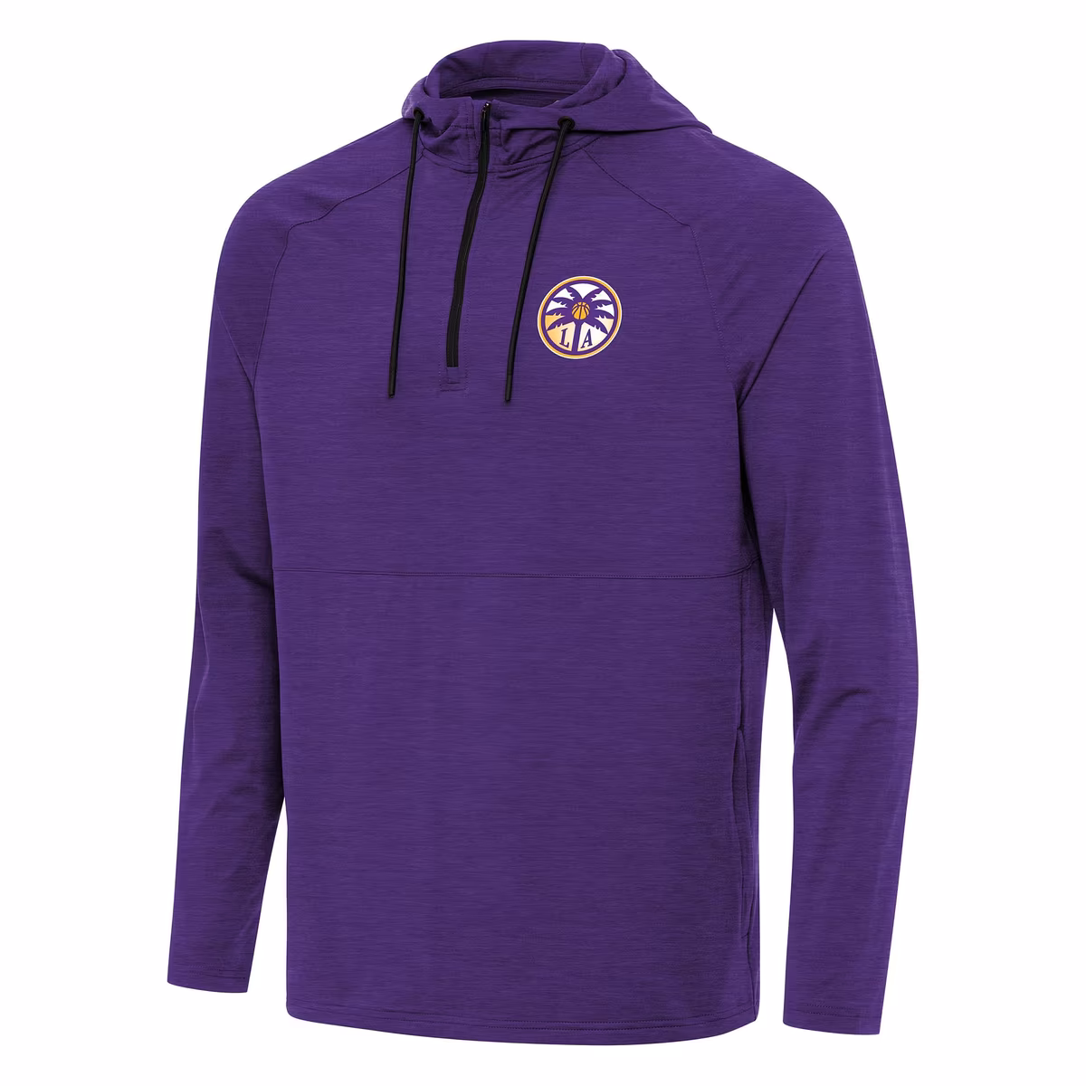 Men's Los Angeles Sparks Antigua Heather Purple Spikes Raglan Quarter-Zip Hoodie 3 Men's Los Angeles Sparks Antigua Heather Purple Spikes Raglan Quarter-Zip Hoodie