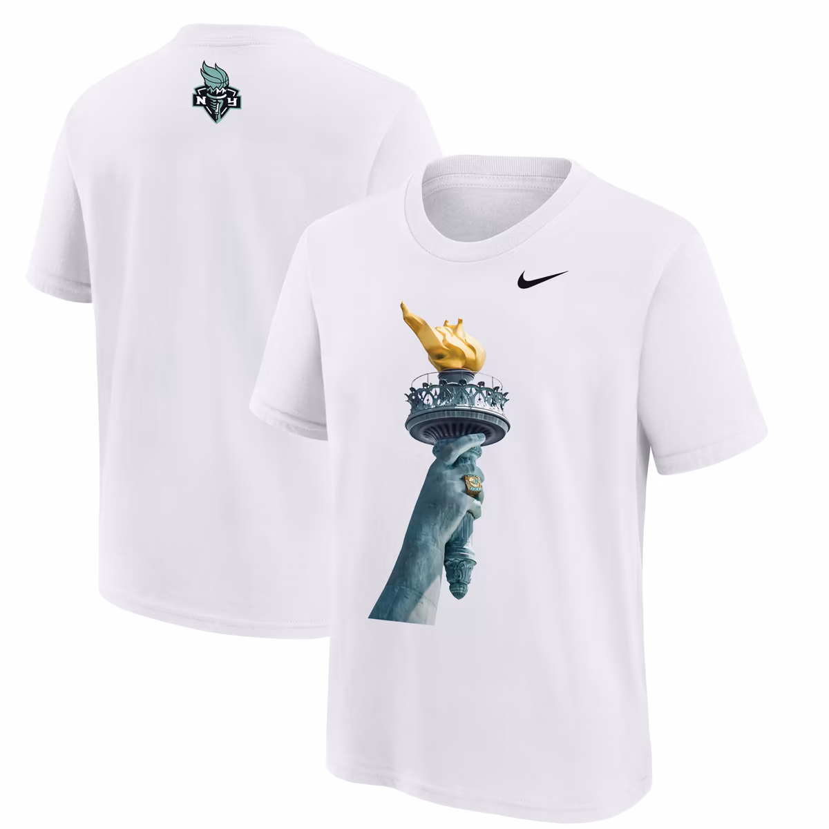 Youth New York Liberty  White 2024 WNBA Finals Champions Ring Parade T-Shirt