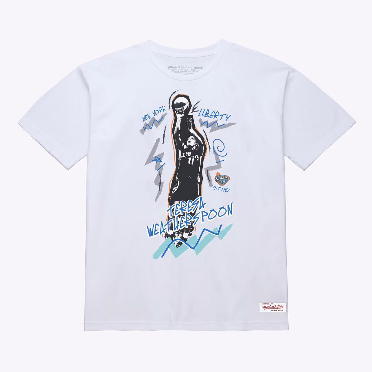 Unisex New York Liberty Teresa Weatherspoon Mitchell & Ness White Chalked Up T-Shirt - Court Origins