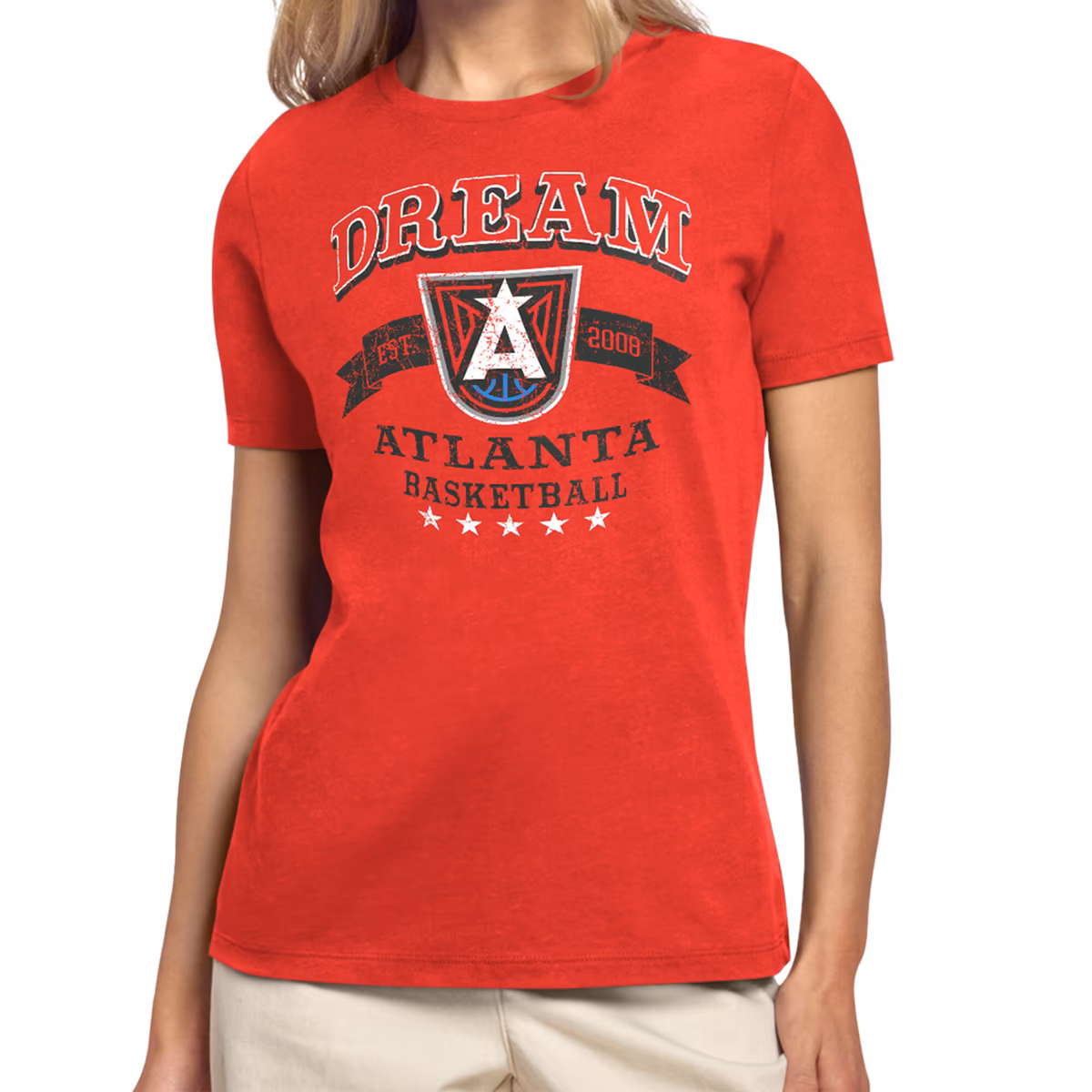 Women's Atlanta Dream Starter Red Bleachers & Banners T-Shirt 9 Women's Atlanta Dream Starter Red Bleachers & Banners T-Shirt