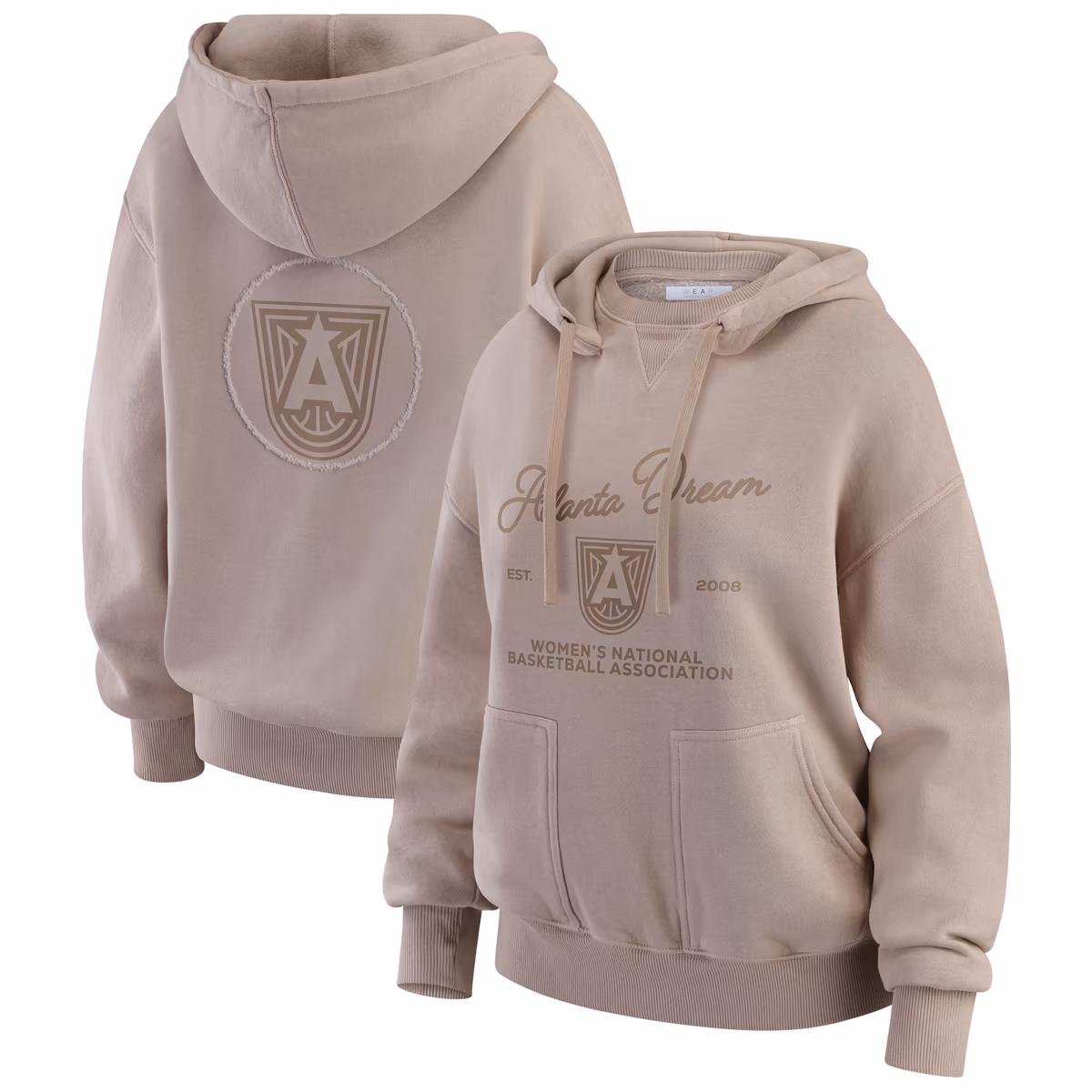 Women's Atlanta Dream  WEAR by Erin Andrews Tan Washed Pullover Crewdie