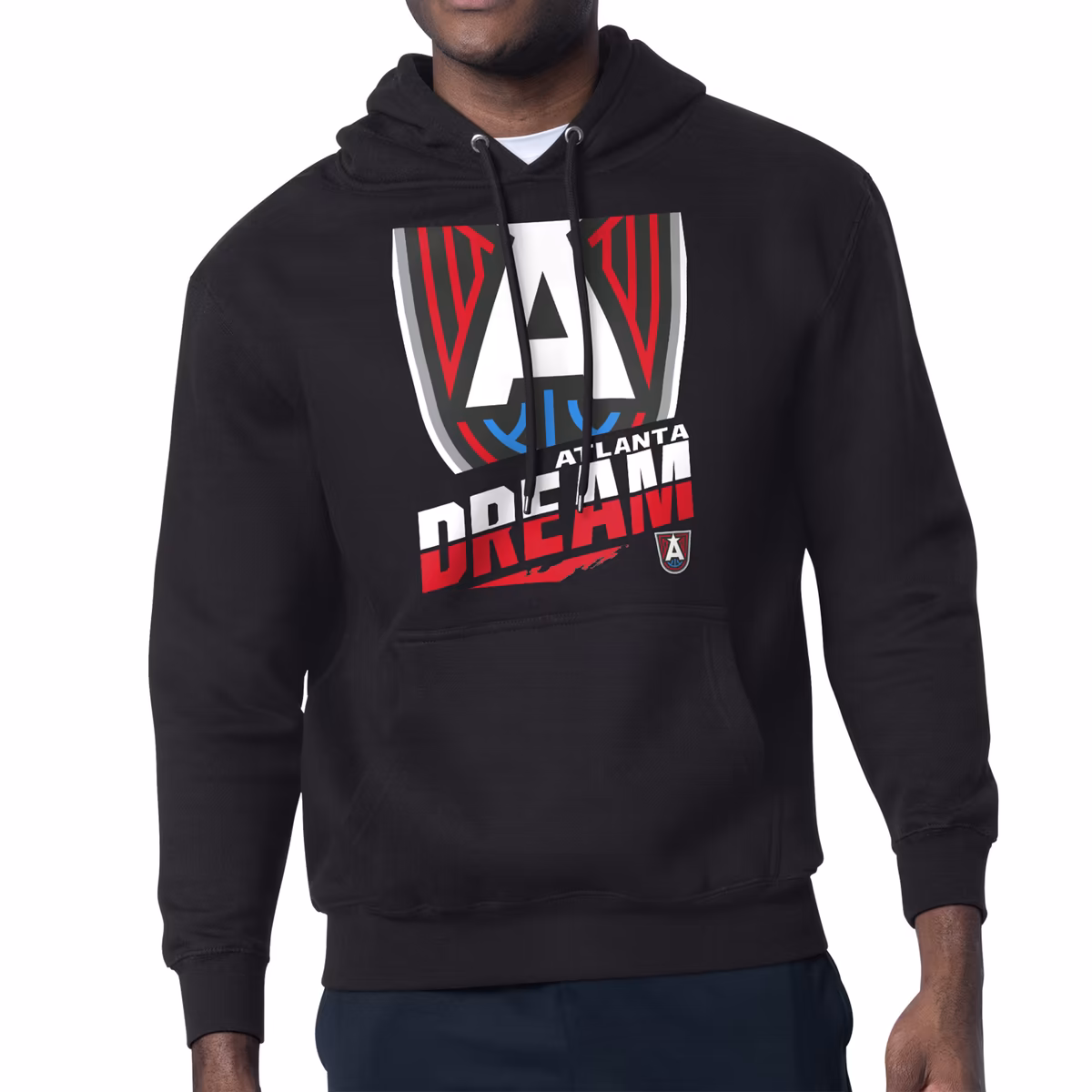 Men's Atlanta Dream Starter Black Logo Zoom Graphic Fleece Hoodie