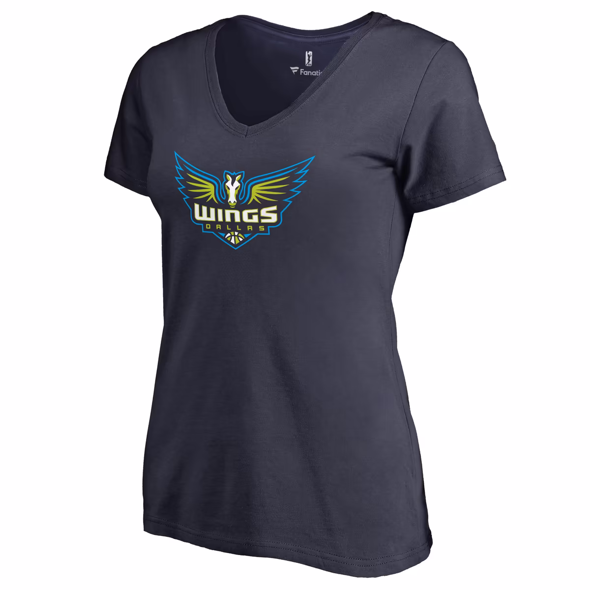 Women's Dallas Wings Navy Primary Logo V-Neck T-Shirt 3 Women's Dallas Wings Navy Primary Logo V-Neck T-Shirt