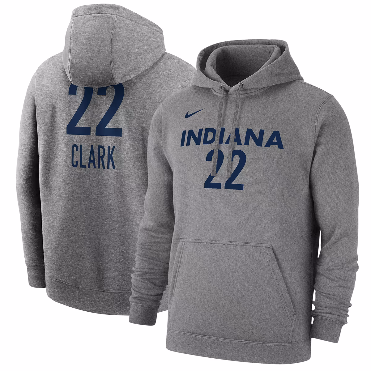 Unisex Indiana Fever Caitlin Clark Nike Heather Gray 2024 WNBA Draft Player Name & Number Pullover Hoodie