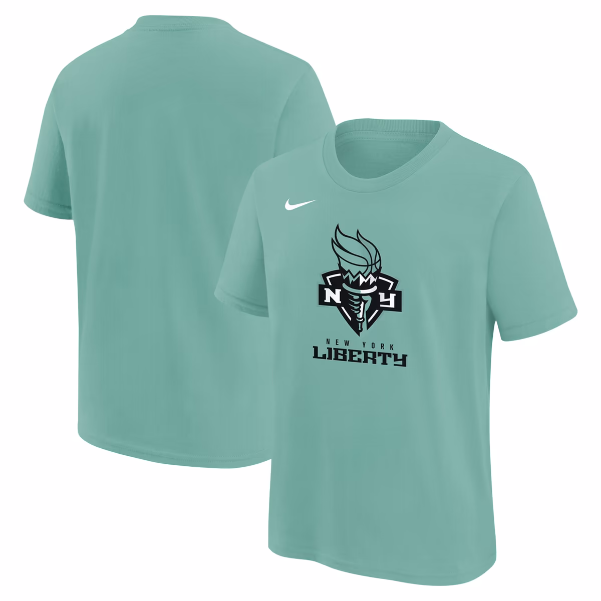 Youth New York Liberty Nike Green Essential Logo T-Shirt