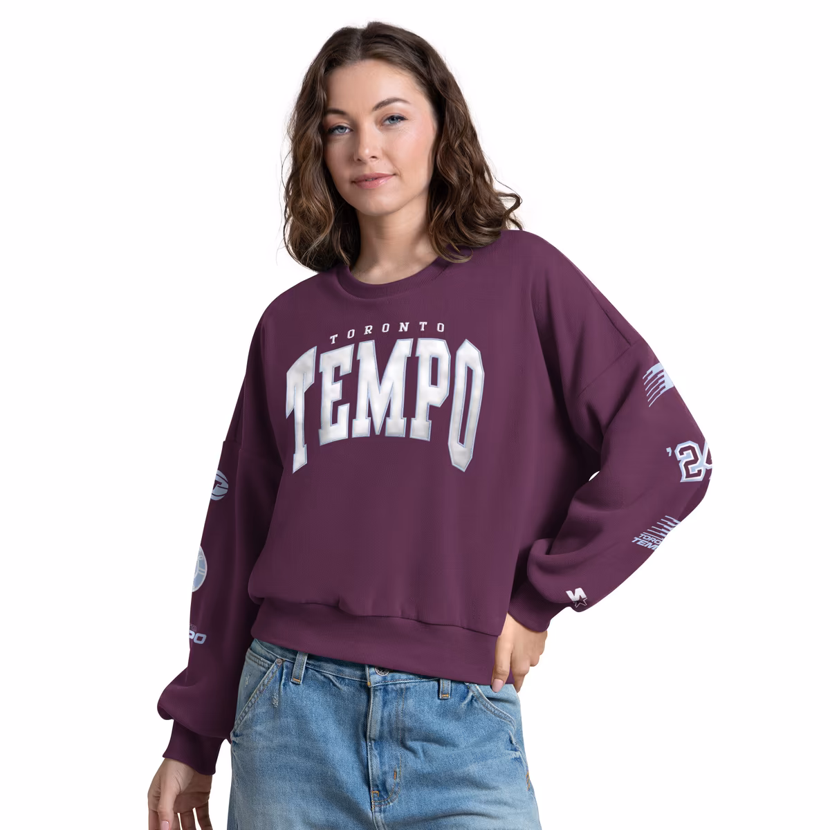Women's Toronto Tempo Starter Bordeaux Fan Catch Sweatshirt 8 Women's Toronto Tempo Starter Bordeaux Fan Catch Sweatshirt