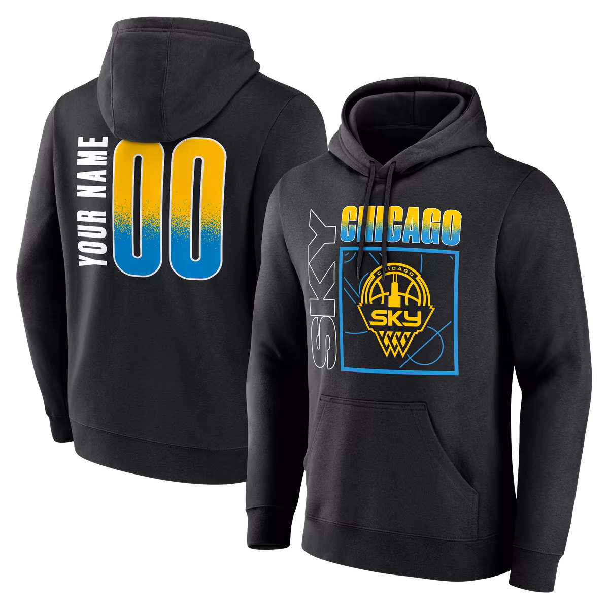 Men's Chicago Sky Black  Home Court Pop Personalized Name & Number Hoodie