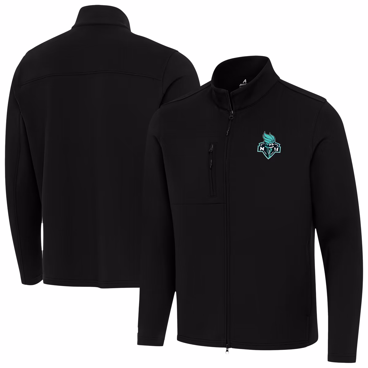 Men's New York Liberty Antigua Black Objection Full-Zip Jacket