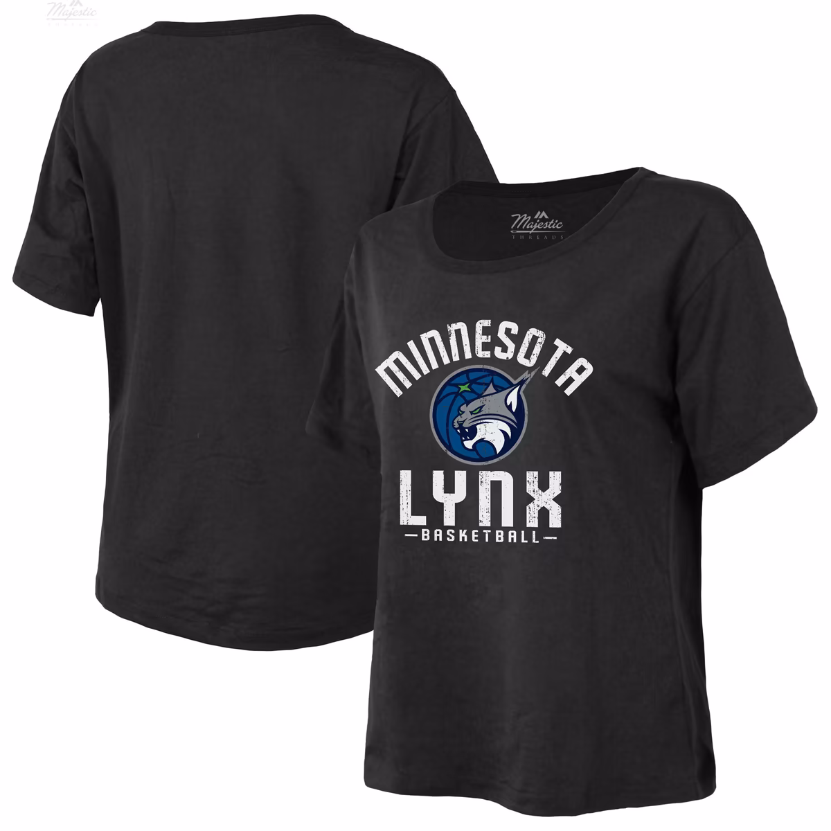 Women's Minnesota Lynx Majestic Threads Black The Edge Premium Boxy T-Shirt