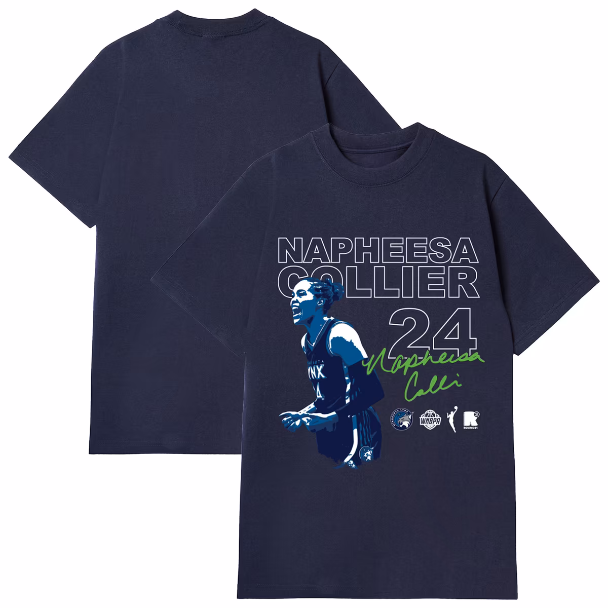 Unisex Minnesota Lynx Napheesa Collier round21 Navy Player Graphic T-Shirt