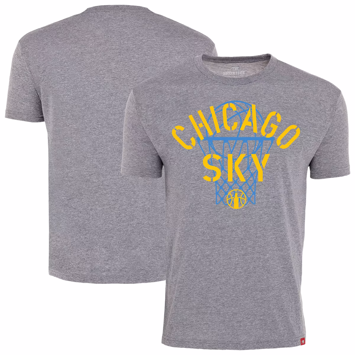 Unisex Chicago Sky  Sportiqe Heather Gray Comfy Basket Tri-Blend T-Shirt