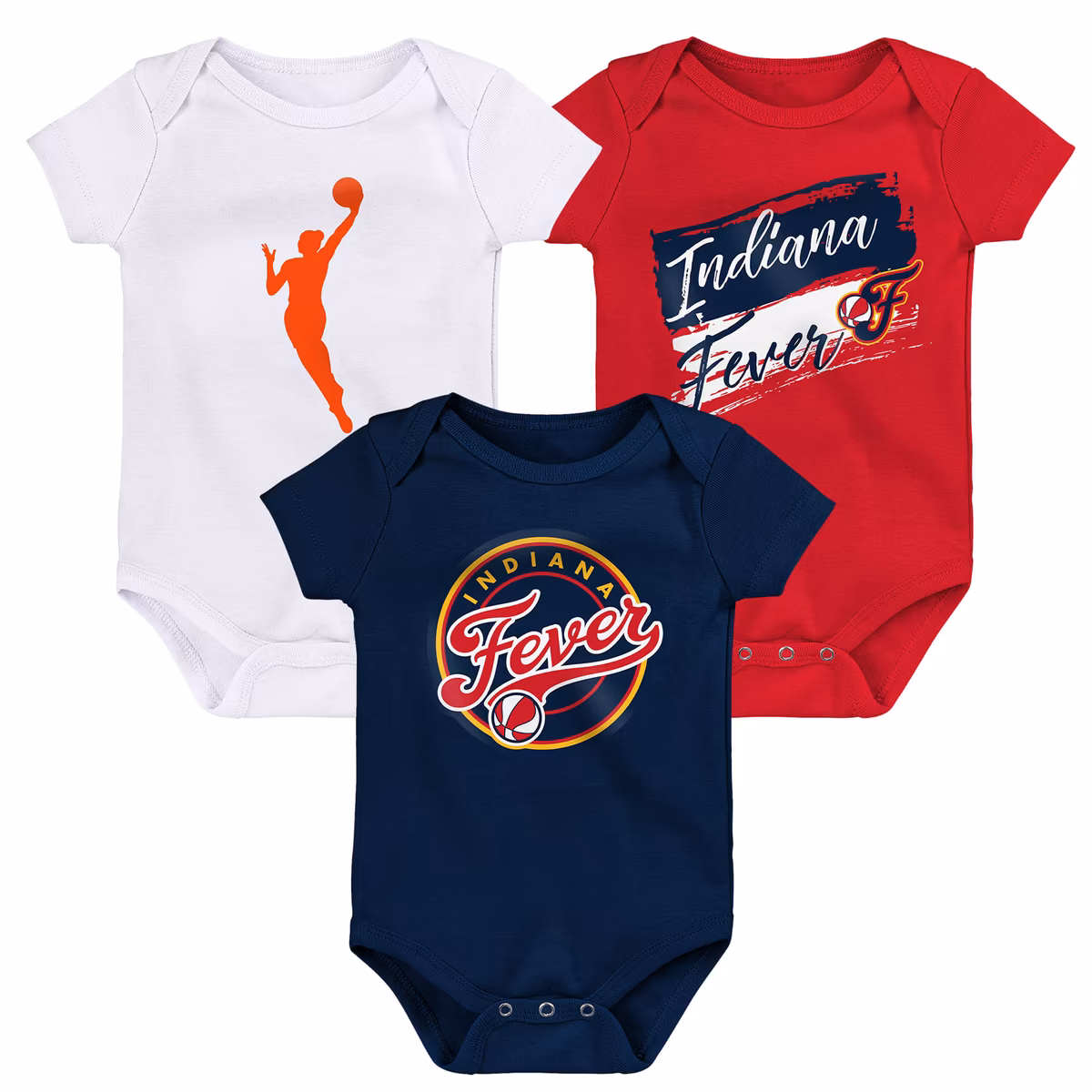 Newborn Indiana Fever Outerstuff Destiny 3-Piece Creeper Set 9 Newborn Indiana Fever Outerstuff Destiny 3-Piece Creeper Set
