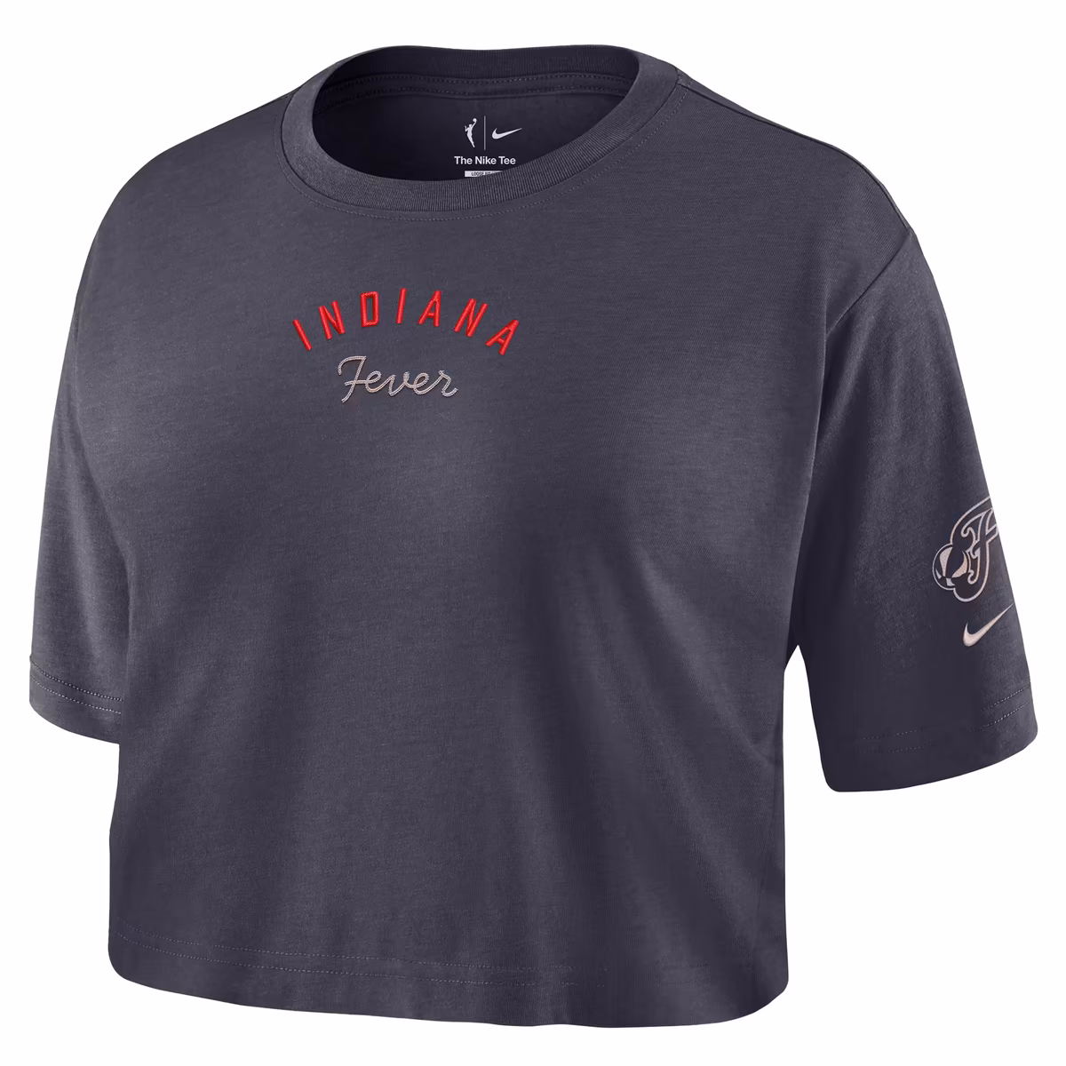Women's Indiana Fever Nike Charcoal Studio Cropped T-Shirt 3 Women's Indiana Fever Nike Charcoal Studio Cropped T-Shirt