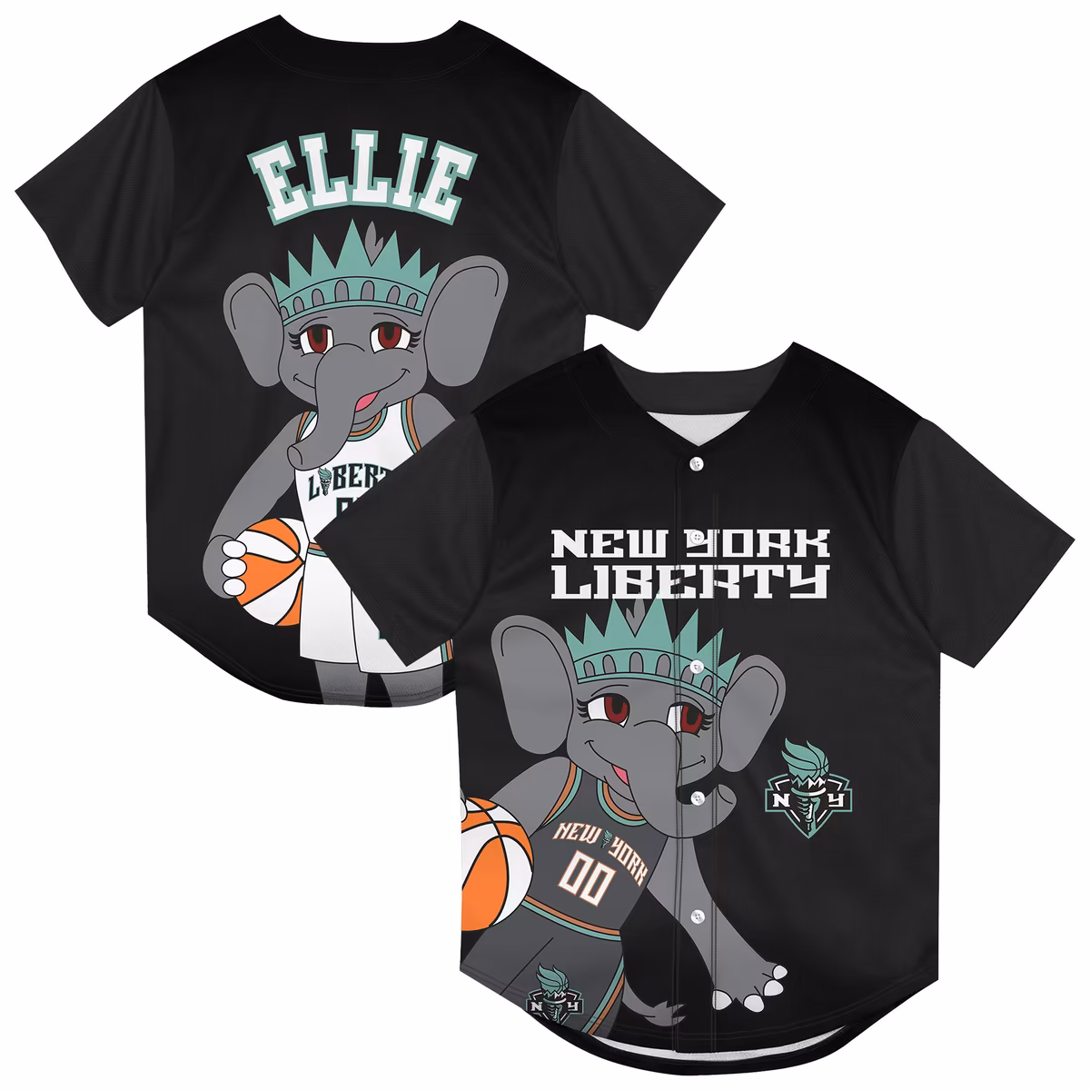 Preschool New York Liberty  Outerstuff Black Mascot Friend Mesh Fashion Jersey