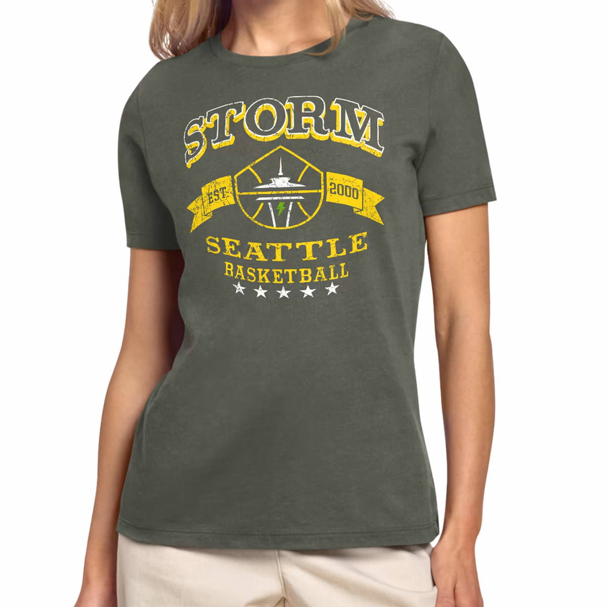 Women's Seattle Storm Starter Green Bleachers & Banners T-Shirt