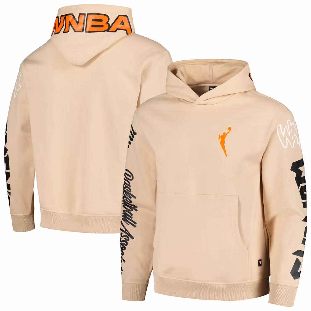 Unisex WNBA Gear The Wild Collective Cream Graffiti Acid Wash Pullover Hoodie