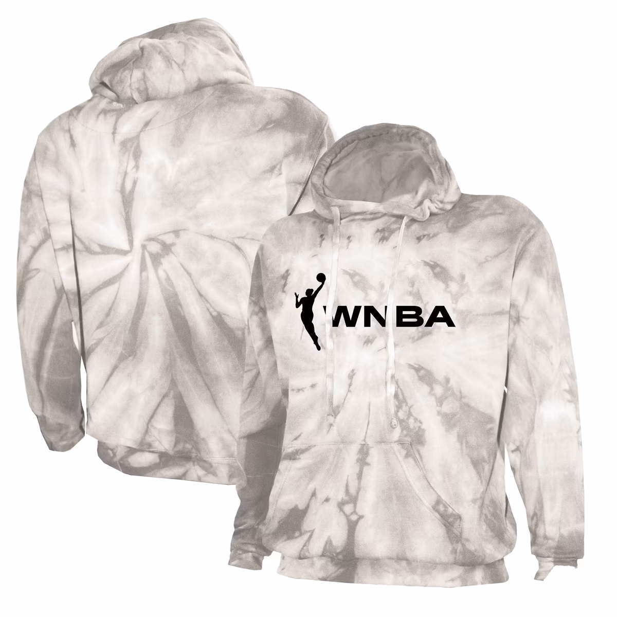 Men's WNBA Gear Stitches Silver Tie-Dye Pullover Hoodie