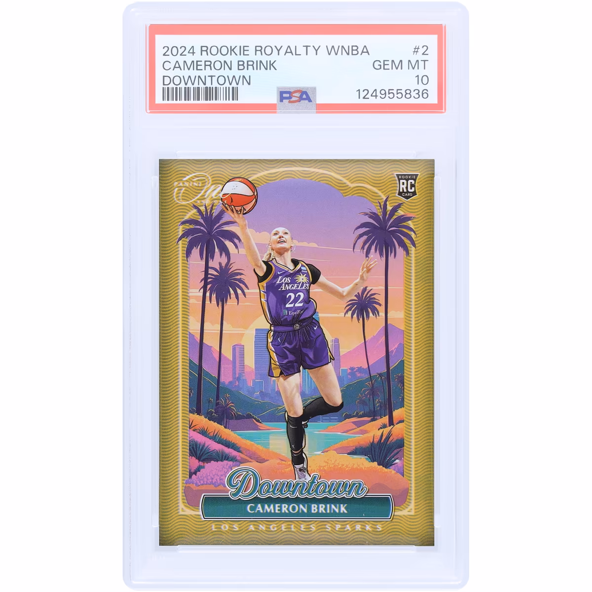 Cameron Brink Los Angeles Sparks 2024-25 Panini Rookie Royalty Downtown #2 PSA Authenticated 10 Rookie Card