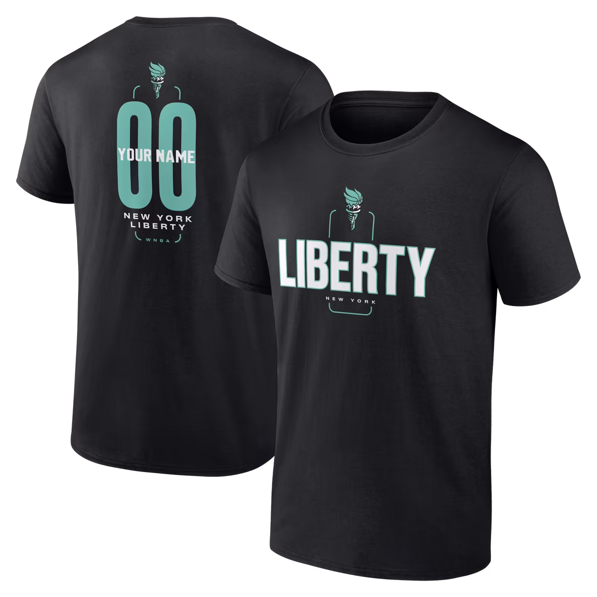 Men's New York Liberty Black Big & Tall Personalized Center Court T-Shirt
