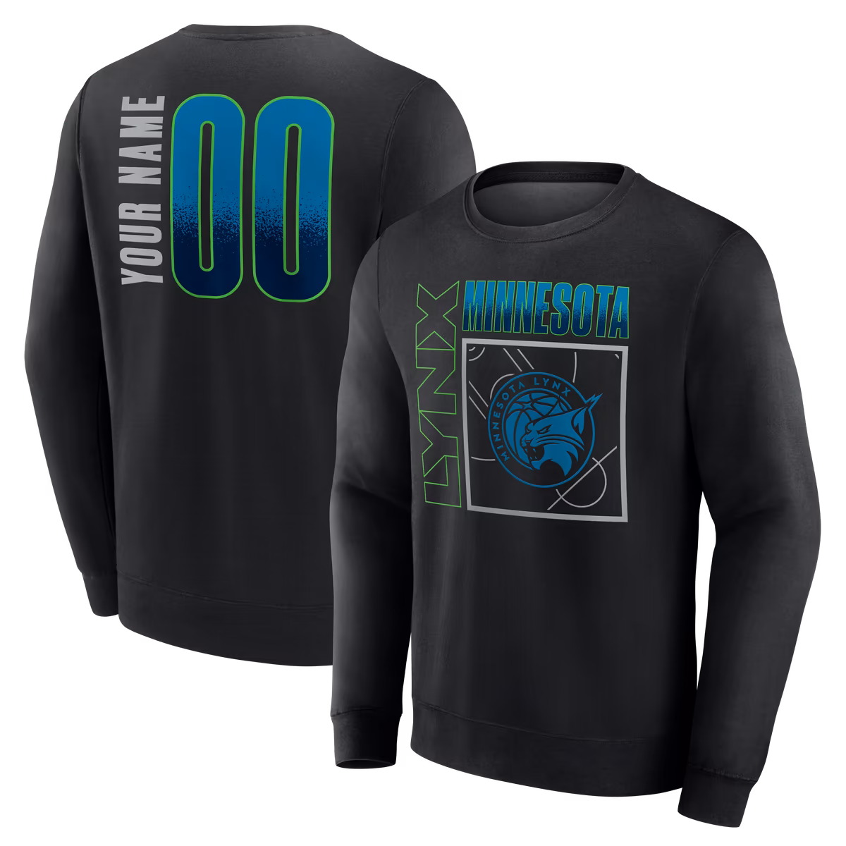 Men's Minnesota Lynx Black Home Court Pop Personalized Name & Number Sweatshirt 8 Men's Minnesota Lynx Black Home Court Pop Personalized Name & Number Sweatshirt