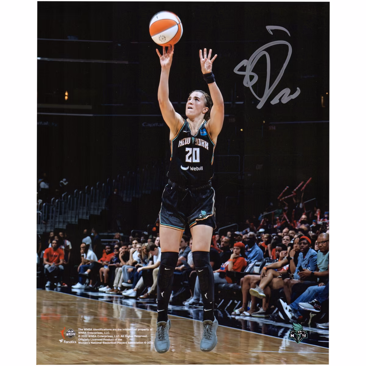Autographed New York Liberty Sabrina Ionescu Fanatics Authentic 8" x 10" Shooting in Black Jersey Photograph