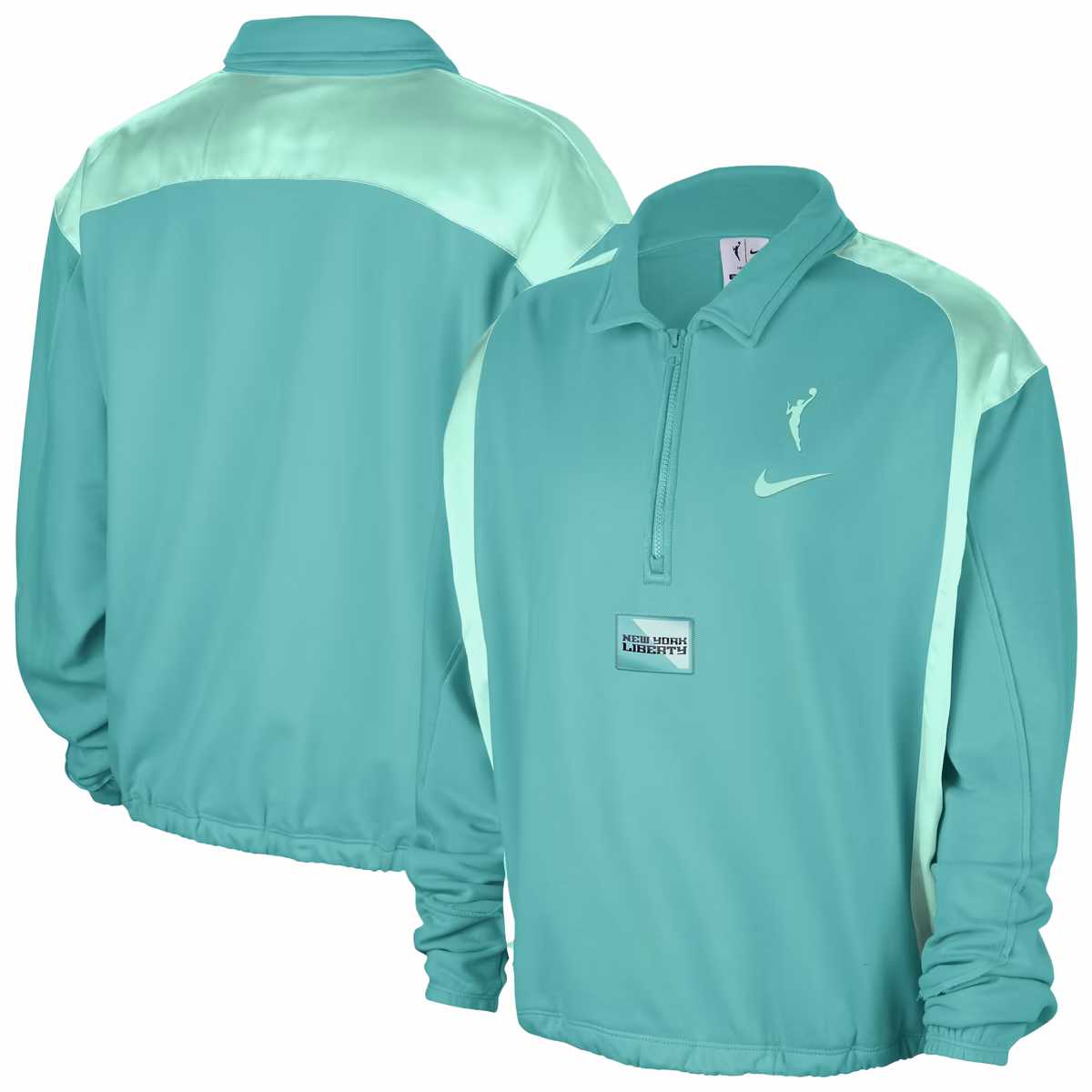 Women's New York Liberty  Nike Mint Basketball Fleece Quarter-Zip Performance Pullover