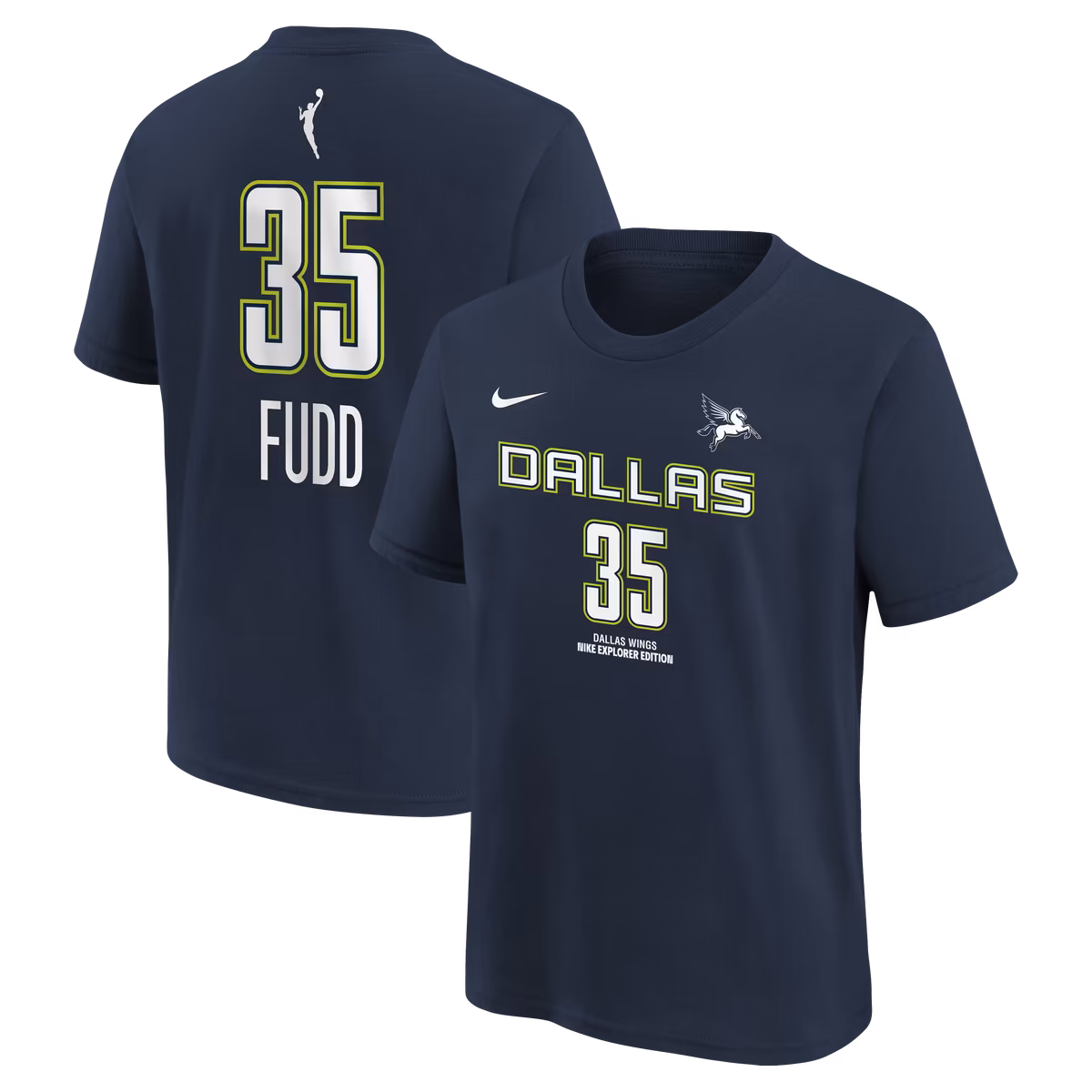 Youth Dallas Wings Azzi Fudd Nike Navy Explorer Edition Name & Number T-Shirt