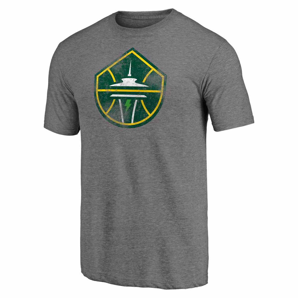 Men's Seattle Storm Gray Distressed Team Tri-Blend T-Shirt