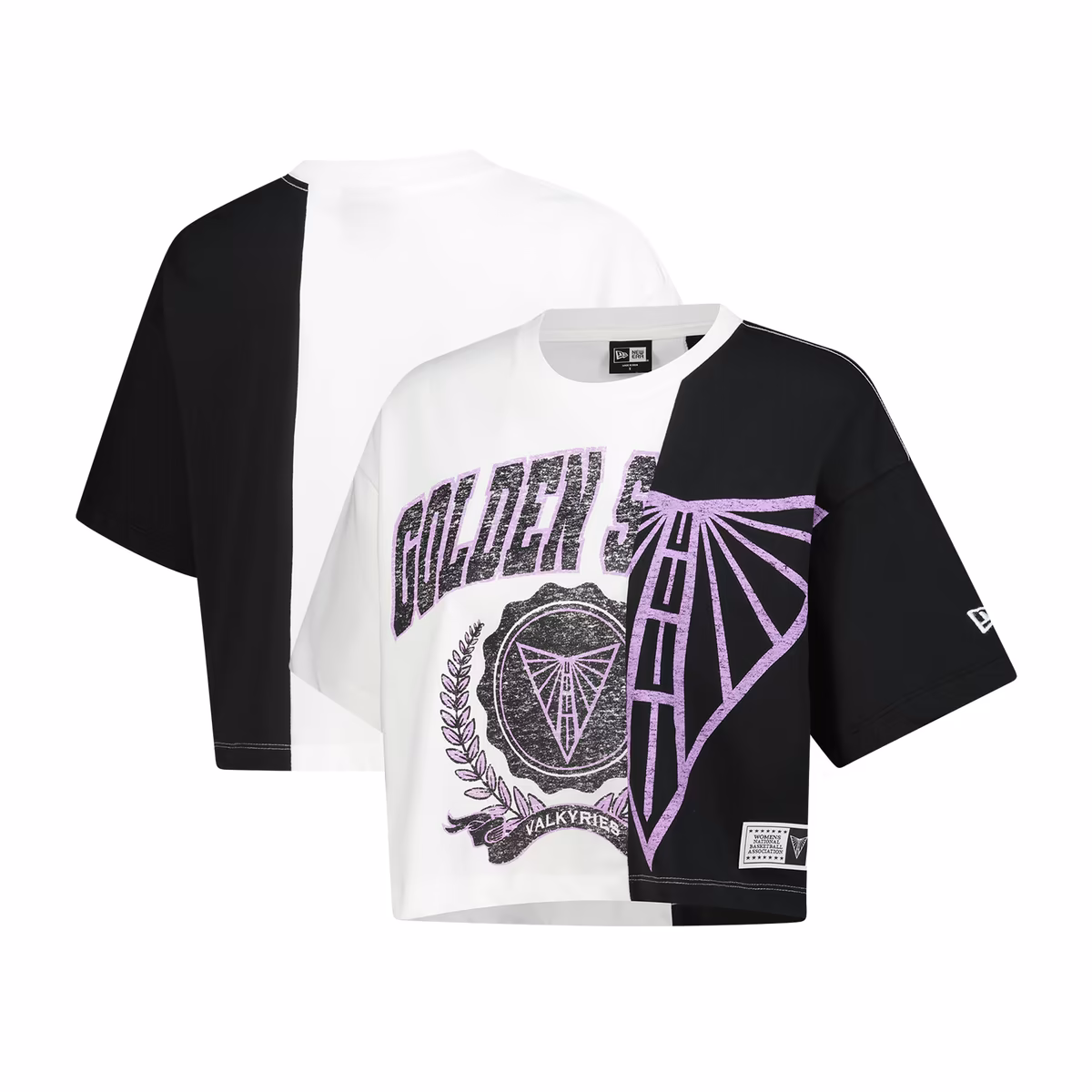 Women's Golden State Valkyries New Era White Team Split Cropped Boxy T-Shirt